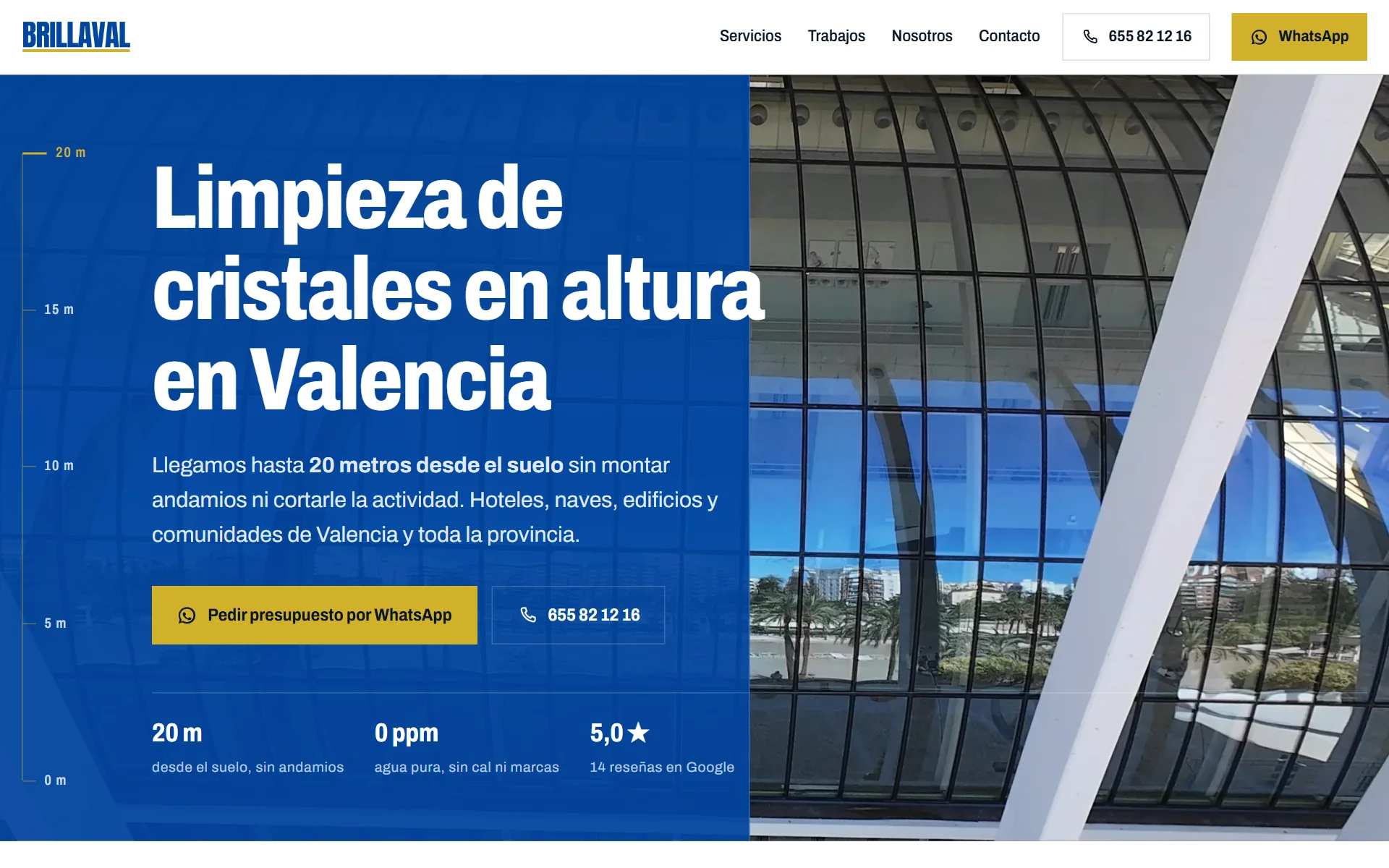 Portada de brillaval.es en un ordenador